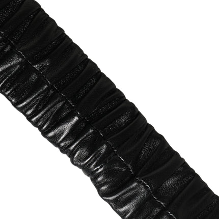 Dolce & Gabbana Black Leather Gold Heart Metal Buckle Belt