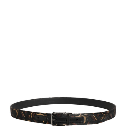 Dolce & Gabbana Multicolor Jacquard Silver Metal Buckle Belt