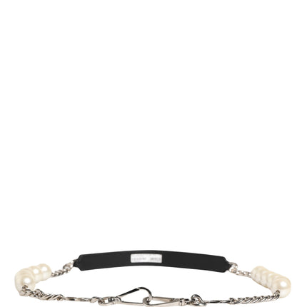 Dolce & Gabbana Black Leather Silver Chain Bag Accessory Shoulder Strap