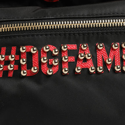 Dolce & Gabbana VULCANO Black Nylon #DGFAMILY Embellished Backpack Bag