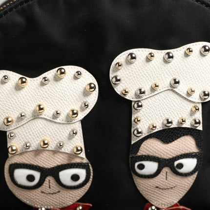 Dolce & Gabbana VULCANO Black Nylon #DGFAMILY Embellished Backpack Bag