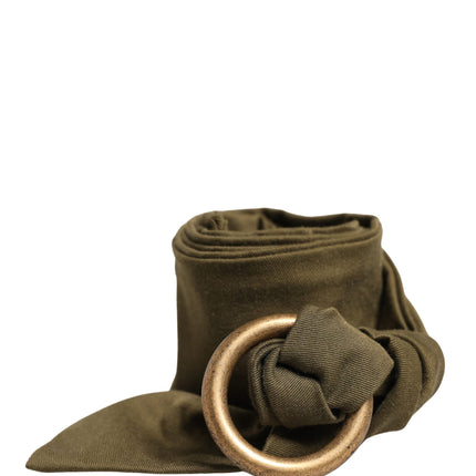 Ermanno Scervino Army Green Cotton Round Buckle Waist Belt