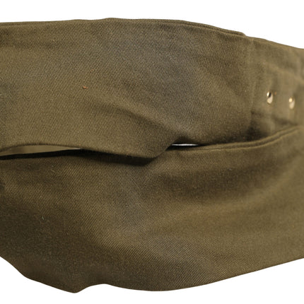 Ermanno Scervino Army Green Cotton Round Buckle Waist Belt