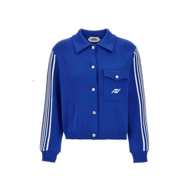 Autry Blue Nylon Cardigan