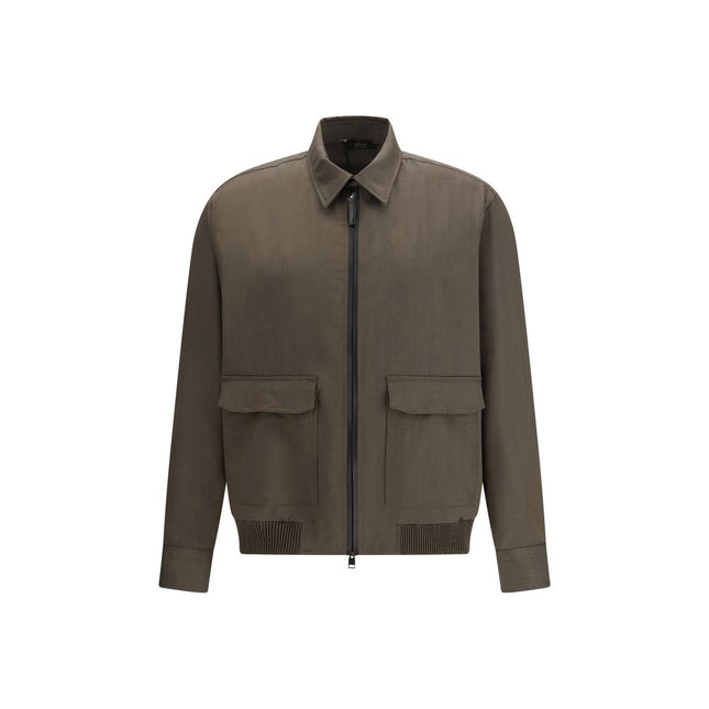 Brioni Bicolor Wool Coat