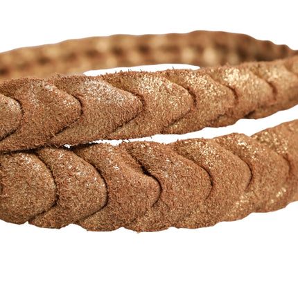 Ermanno Scervino Brown Leather Braided Metal Buckle Belt