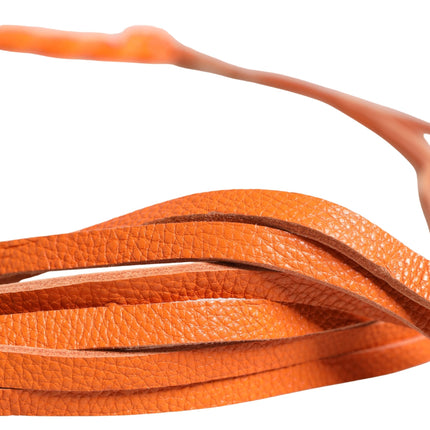 Scervino Street Orange Leather Chain Waist Metal Buckle Belt