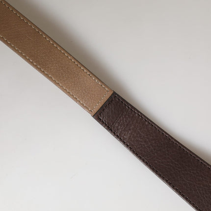 GF Ferre Brown Genuine Leather Logo Wide Waist Women Belt