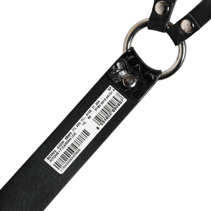 Dolce & Gabbana Black Exotic Leather Silver Metal Buckle Belt