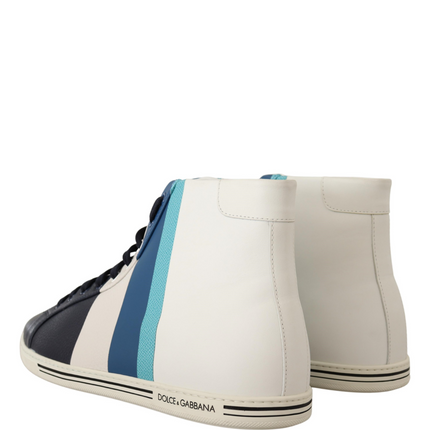 Dolce & Gabbana Multicolor Leather Mid Top Sneakers Shoes