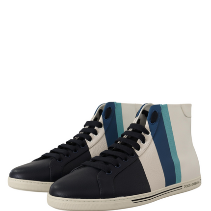 Dolce & Gabbana Multicolor Leather Mid Top Sneakers Shoes