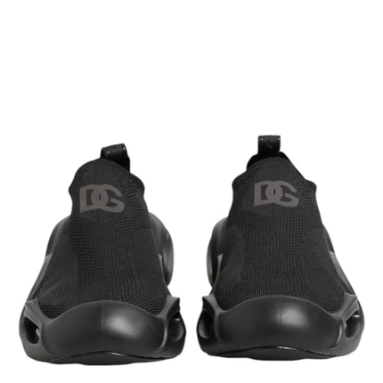 Dolce & Gabbana Black Slip On Wave Low Top Sneakers Shoes