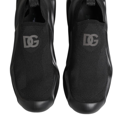 Dolce & Gabbana Black Slip On Wave Low Top Sneakers Shoes