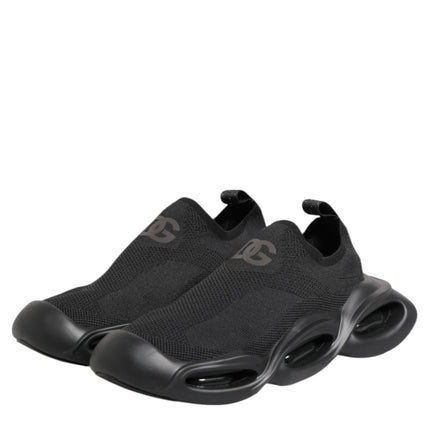 Dolce & Gabbana Black Slip On Wave Low Top Sneakers Shoes