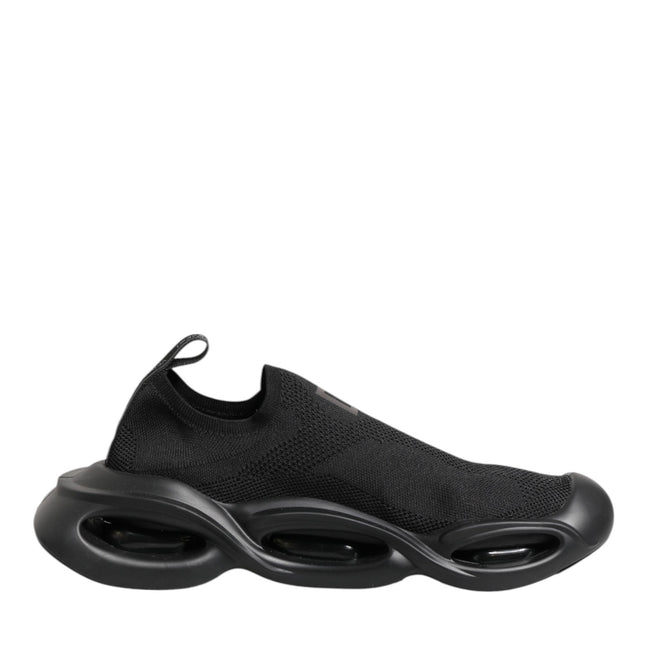 Dolce & Gabbana Black Slip On Wave Low Top Sneakers Shoes
