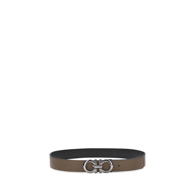 Ferragamo Brown Calf Leather Bos Taurus Regular Belt