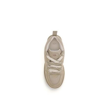 UGG Beige Calf Leather Bos Taurus Low Top Sneakers