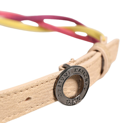 Costume National Multicolor Twisted Leather Circle Buckle Belt