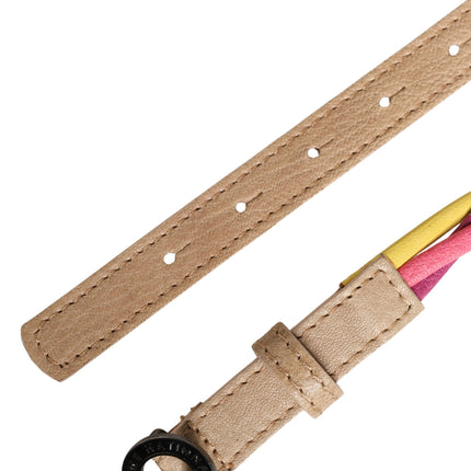 Costume National Multicolor Twisted Leather Circle Buckle Belt