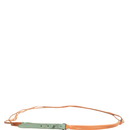 Scervino Street Brown Leather Silver Tone Buckle Waist Belt