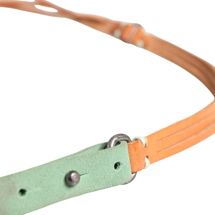 Scervino Street Brown Leather Silver Tone Buckle Waist Belt