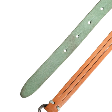 Scervino Street Brown Leather Silver Tone Buckle Waist Belt