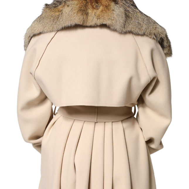 Dolce & Gabbana Brown Fur Shoulder Collar Neck Wrap Scarf