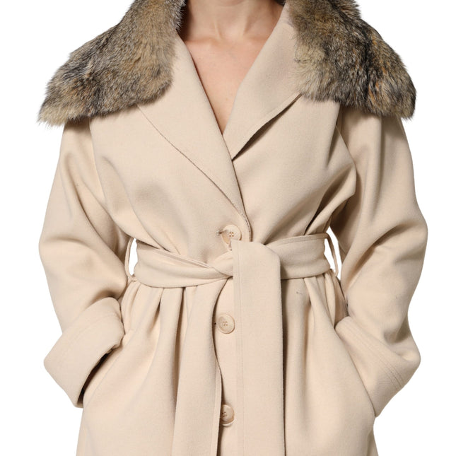 Dolce & Gabbana Brown Fur Shoulder Collar Neck Wrap Scarf
