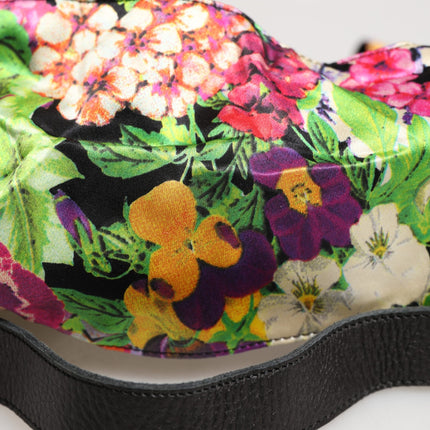 Cavalli Class Multicolor Floral Wide Waist Gold Metal Buckle Cintura Belt