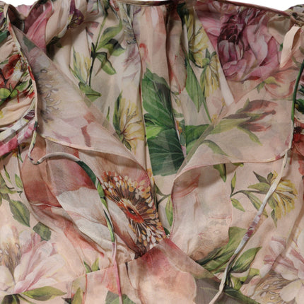 Dolce & Gabbana Multicolor Floral Silk Layered Maxi Dress