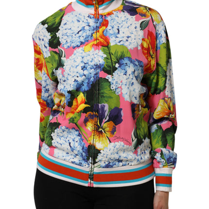 Dolce & Gabbana Multicolor Floral Print Zip Cardigan Jacket