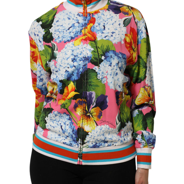 Dolce & Gabbana Multicolor Floral Print Zip Cardigan Jacket