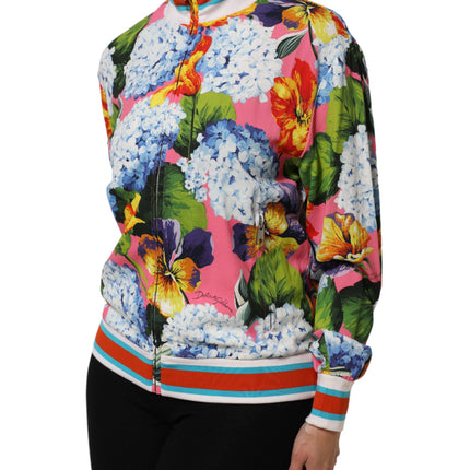 Dolce & Gabbana Multicolor Floral Print Zip Cardigan Jacket