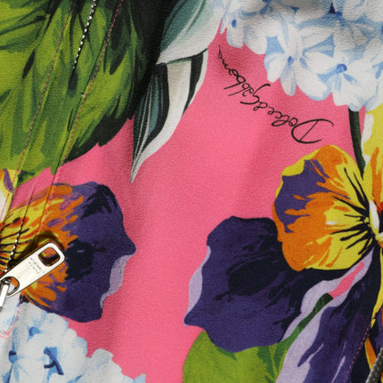Dolce & Gabbana Multicolor Floral Print Zip Cardigan Jacket