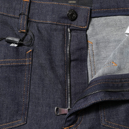 Dolce & Gabbana Dark Blue Cotton Flared Wide Leg Denim Jeans Dolce & Gabbana