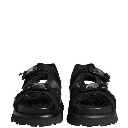 Dolce & Gabbana Black Logo Detailed Men Chunky Sandals Shoes
