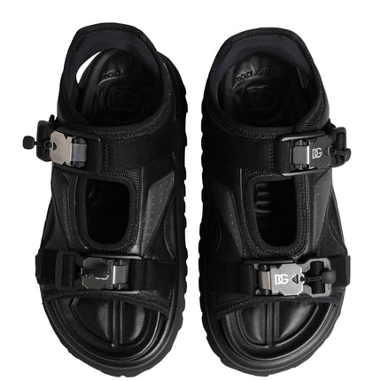 Dolce & Gabbana Black Logo Detailed Men Chunky Sandals Shoes