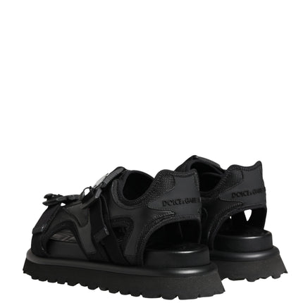 Dolce & Gabbana Black Logo Detailed Men Chunky Sandals Shoes