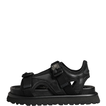 Dolce & Gabbana Black Logo Detailed Men Chunky Sandals Shoes