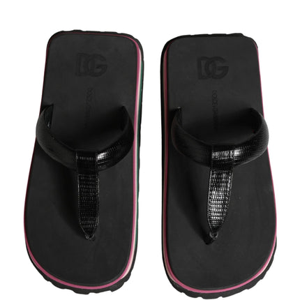 Dolce & Gabbana Multicolor Rubber Chunky Flip Flop Shoes