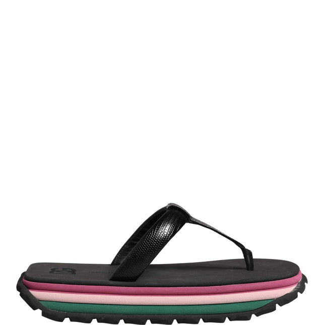 Dolce & Gabbana Multicolor Rubber Chunky Flip Flop Shoes