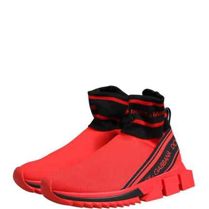 Dolce & Gabbana Red Black Sorrento Socks Sneakers Shoes