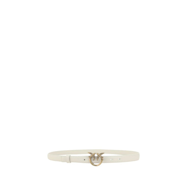 PINKO White Calf Leather Bos Taurus Regular Belt