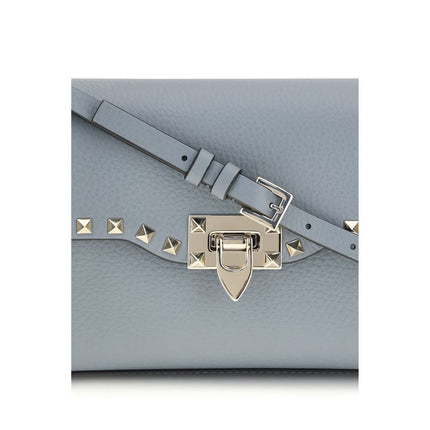 Valentino Garavani Blue Calf Leather Bos Taurus Shoulder Bag