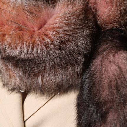 Dolce & Gabbana Pink Frost Fox Fur Neck Warmer Winter Scarf