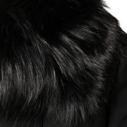 Dolce & Gabbana Black Fur Shoulder Collar Wrap Shawl Scarf