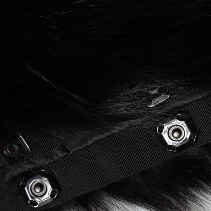 Dolce & Gabbana Black Fur Shoulder Collar Wrap Shawl Scarf