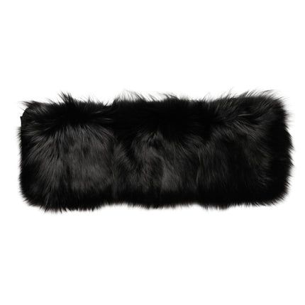 Dolce & Gabbana Black Fur Shoulder Collar Wrap Shawl Scarf
