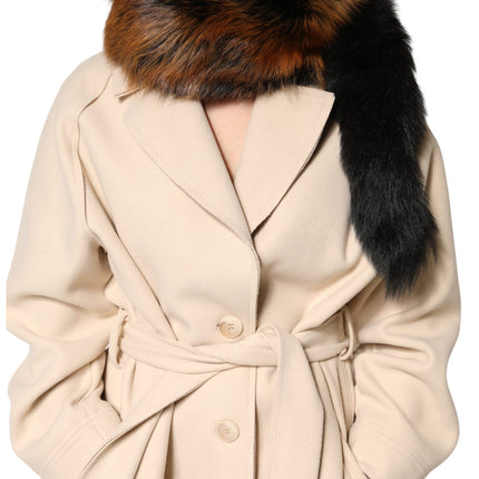 Dolce & Gabbana Brown Red Fox Fur Neck Warmer Winter Scarf