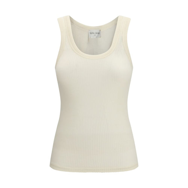 Forte_Forte Beige Wool Oves Aries Sleeveles T-Shirt